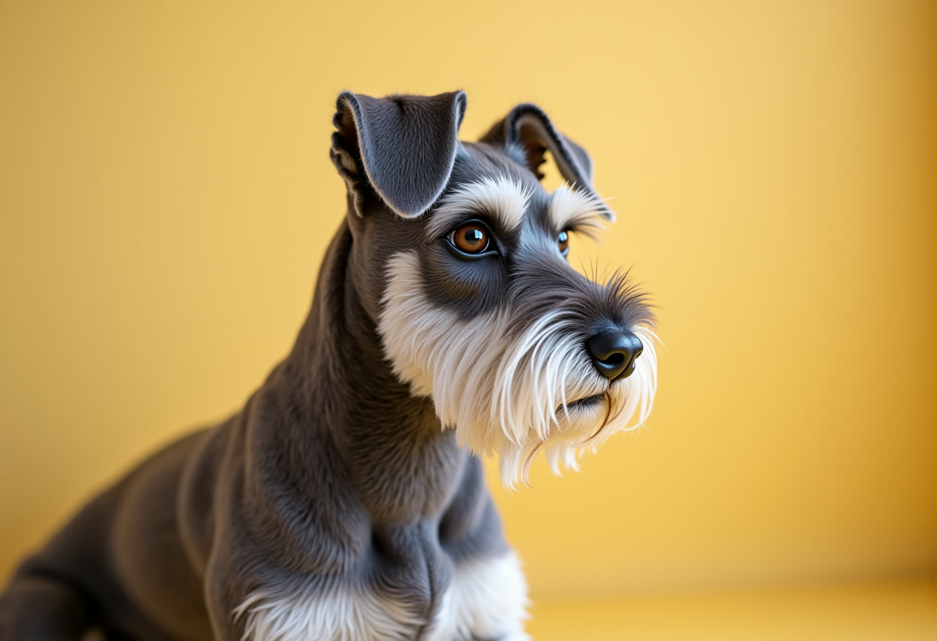 Schnauzer pattern trim with a hand-scissored finish