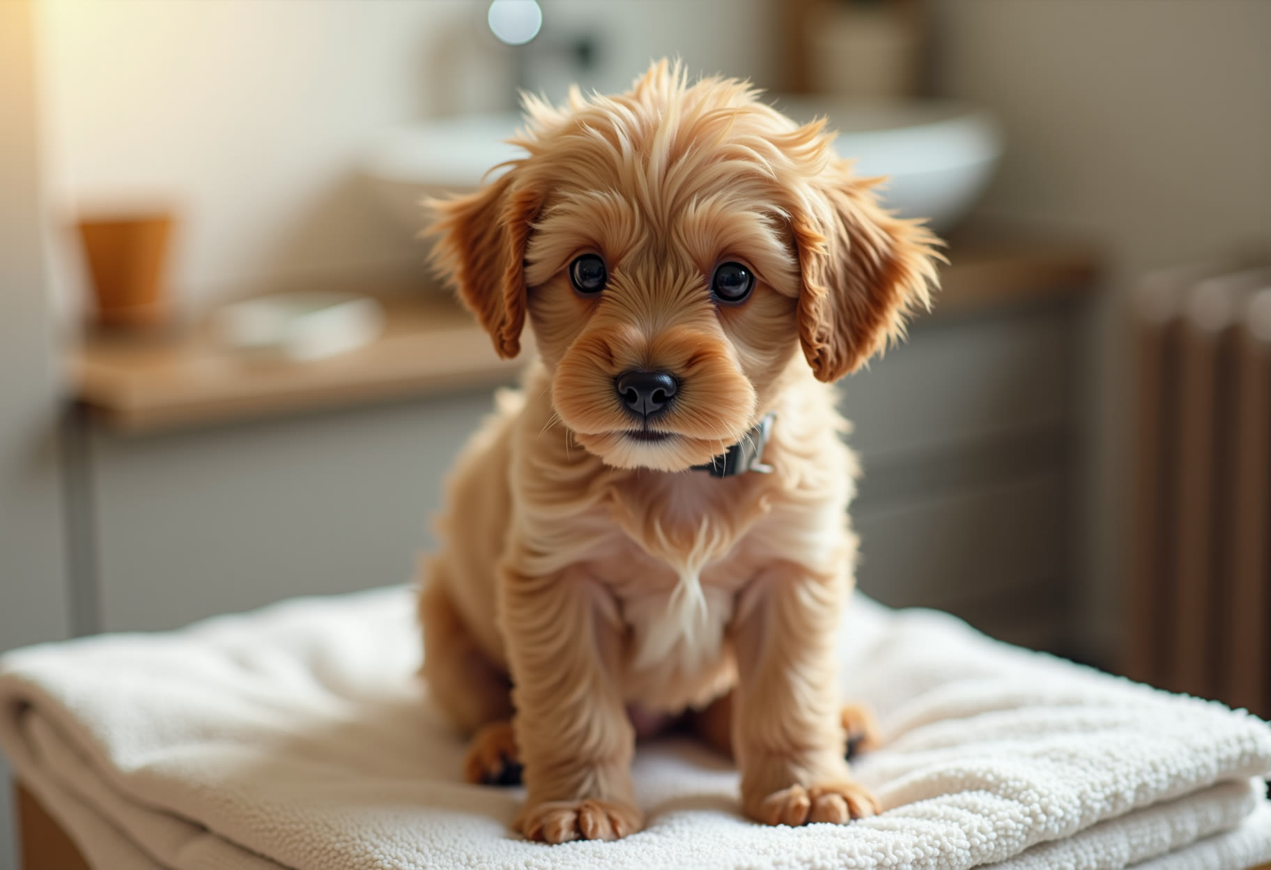 First puppy groom on a young cavapoo