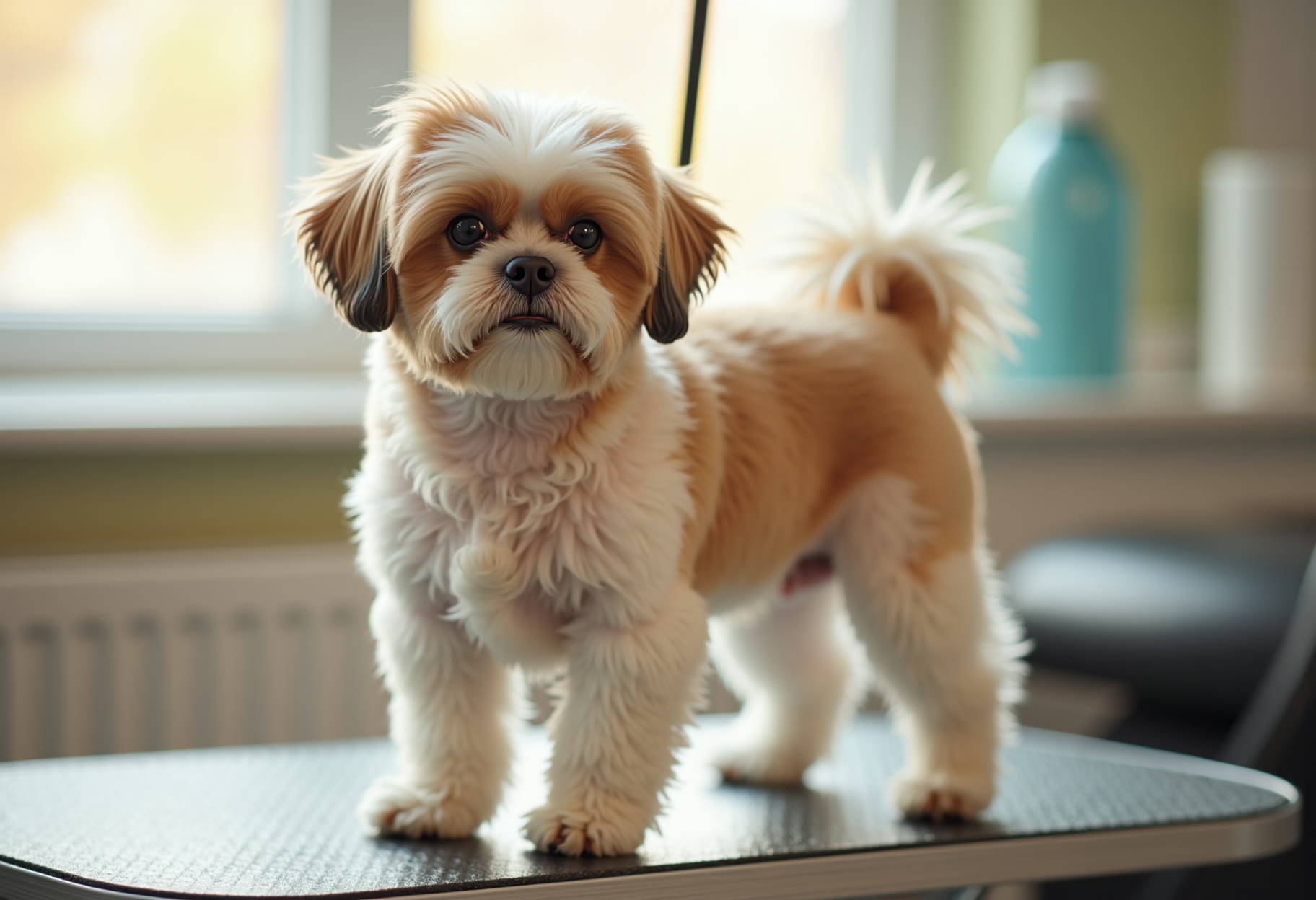 Shih tzu taken short for the Oklahoma summer